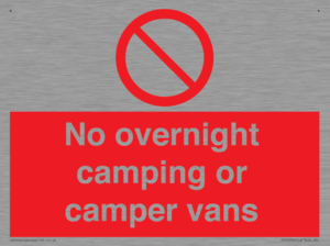 No overnight camping or camper vans